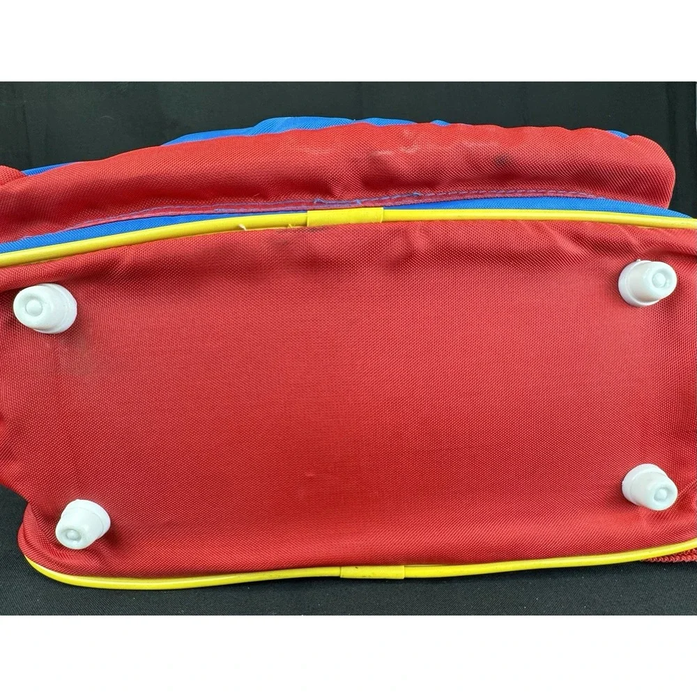 Vintage 90s Oshkosh Red Blue Yellow Primary Childs Messenger Diaper Carry-on Bag